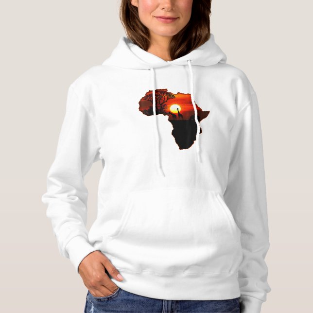 Sudadera Mapa De Camisas De África Tee Sol Sudafricano (Anverso)