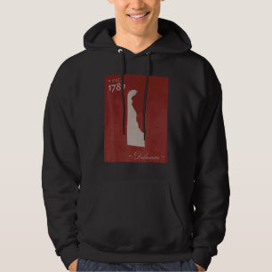 Sudadera Mapa DE Delaware Grunge Vintage Gráfico Estatal Mu
