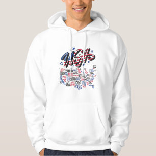 Sudadera Mapa de EE. UU. estados de América