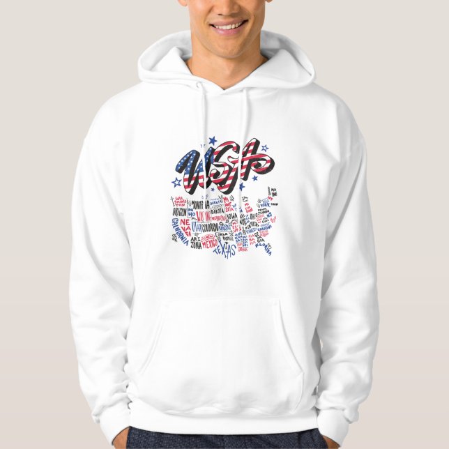 Sudadera Mapa de EE. UU. estados de América (Anverso)