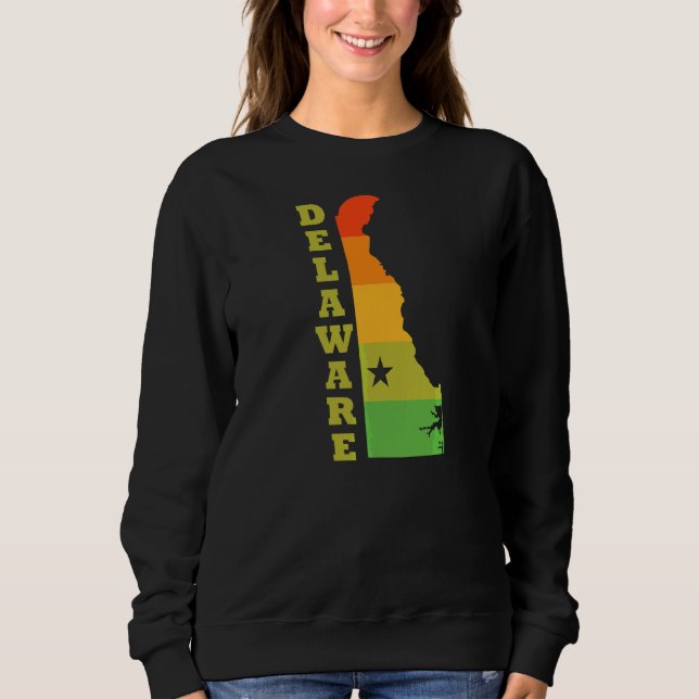Sudadera Mapa de esquema de estado de Delaware (Anverso)