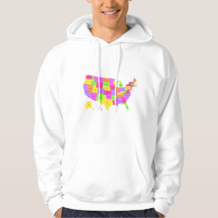 Sudadera Mapa de Estados Unidos de América para cartel