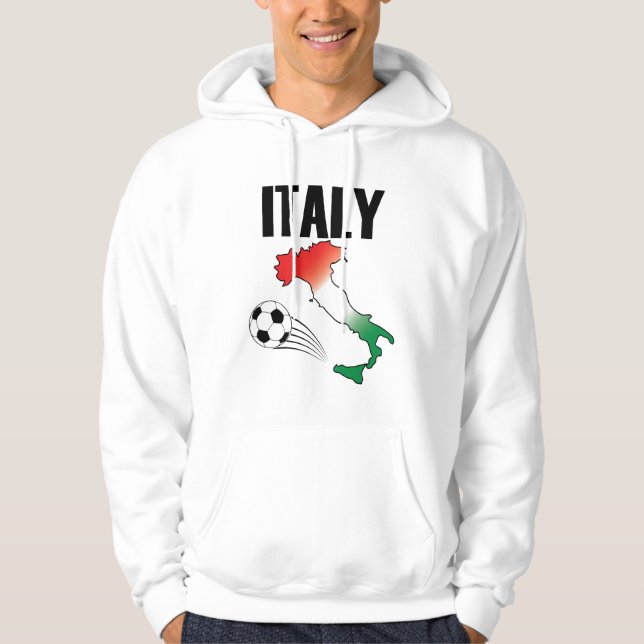 Sudadera Mapa de hinchas de fútbol de Italia Bola de futbol (Anverso)