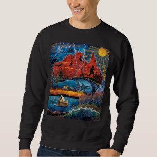 Sudadera Mapa de iconos y monumentos australianos vibrantes