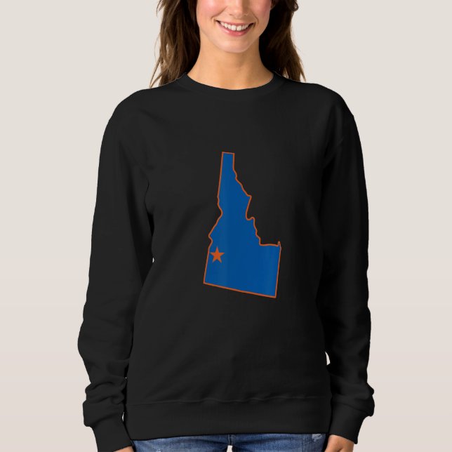 Sudadera Mapa de ID de Boise Estilo Retro Divertido Diseño  (Anverso)