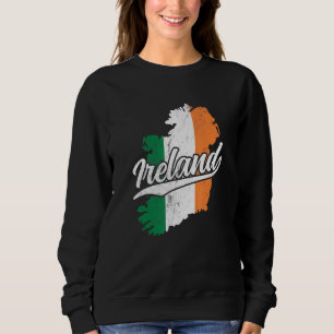 Sudadera Mapa de Irlanda y bandera recuerdo vintage estrope