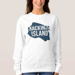 Sudadera Mapa de isla Mackinac   Michigan en negrita