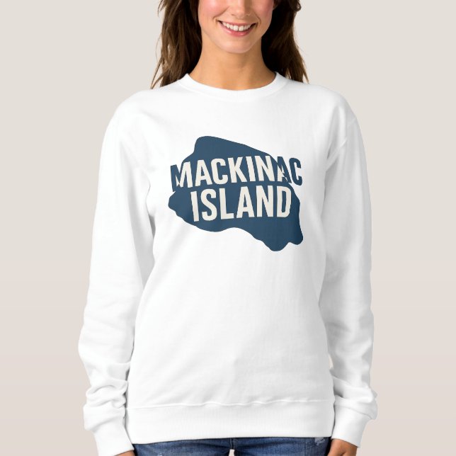 Sudadera Mapa de isla Mackinac | Michigan en negrita (Anverso)