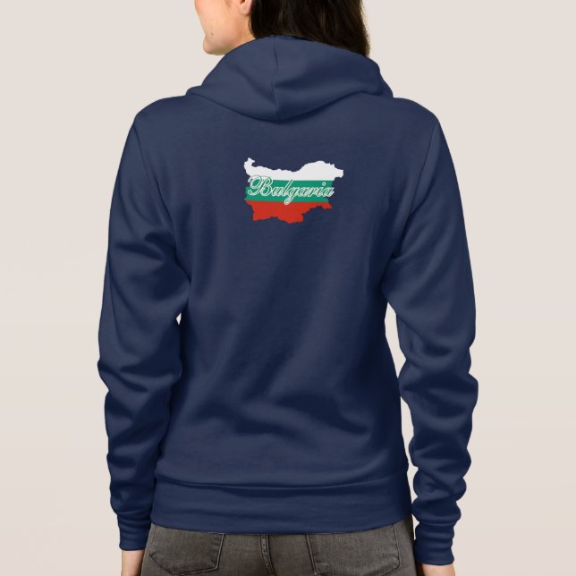 Sudadera Mapa de la bandera de Bulgaria, lado de atrás (Reverso)