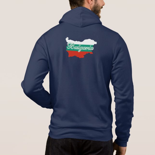 Sudadera Mapa de la bandera de Bulgaria, lado de atrás (Reverso)