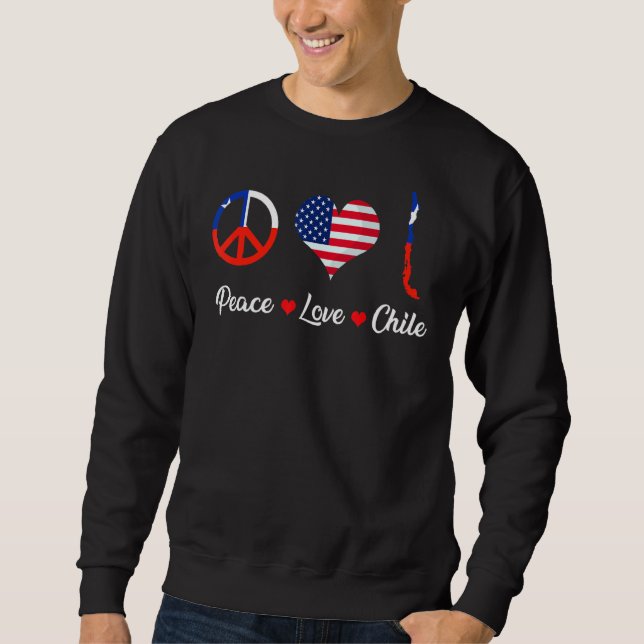 Sudadera Mapa de la bandera de Chile de "Paz retro" (Anverso)
