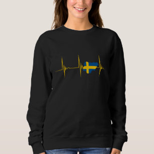 Sudadera Mapa de la bandera de Suecia Sverige Corazón del O