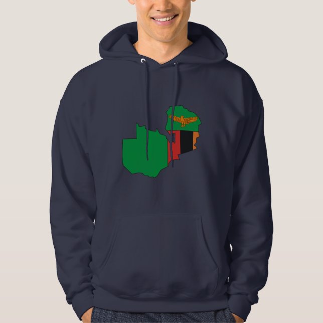 Sudadera Mapa de la bandera de Zambia (Anverso)