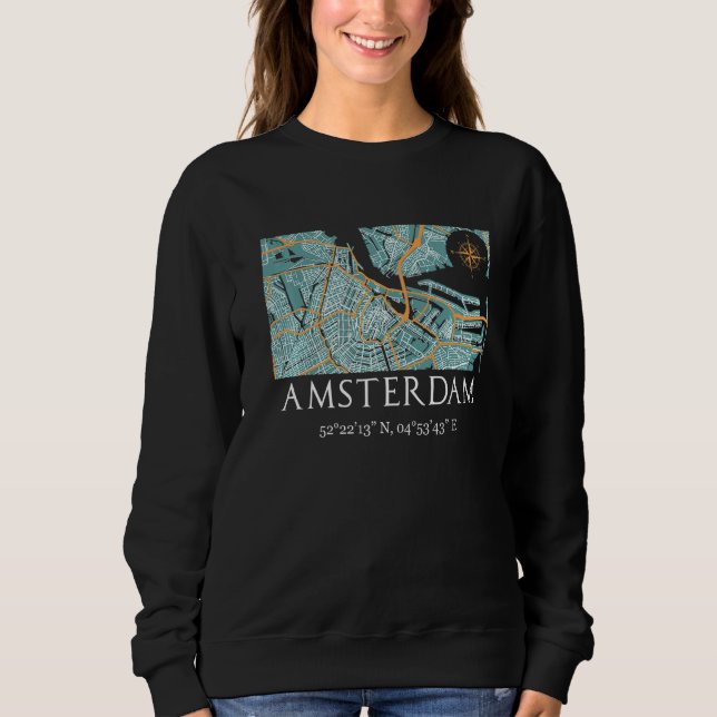 Sudadera Mapa de la calle de Amsterdam (Anverso)