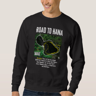 Sudadera Mapa de la carretera a Hana Isla de Maui Surfing P