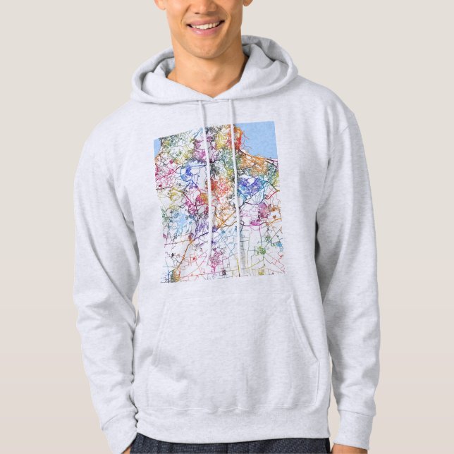 Sudadera Mapa de la ciudad de Argel Argelia (Anverso)