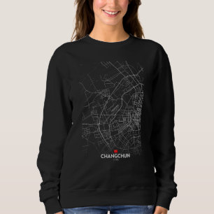 Sudadera mapa de la ciudad de changchun china