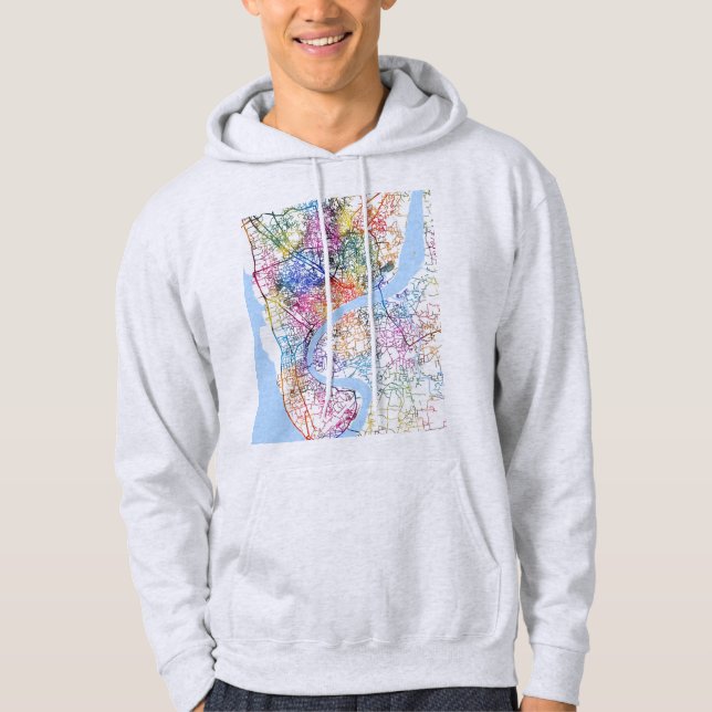 Sudadera Mapa de la ciudad de Chattogram Bangladesh (Anverso)