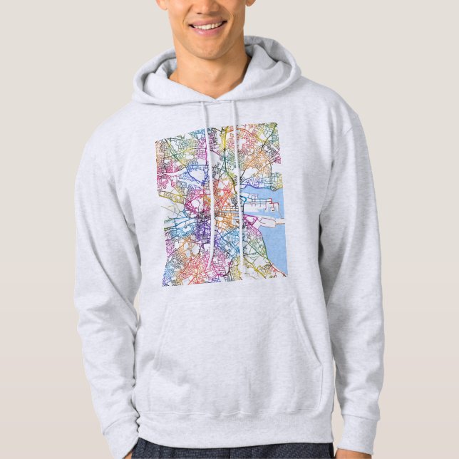 Sudadera Mapa de la ciudad de Dublín Irlanda (Anverso)