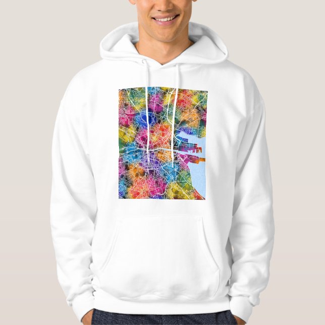 Sudadera Mapa de la ciudad de Dublín Irlanda (Anverso)