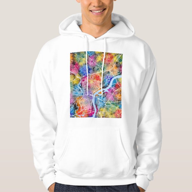 Sudadera Mapa de la ciudad de Filadelfia EE. UU. (Anverso)