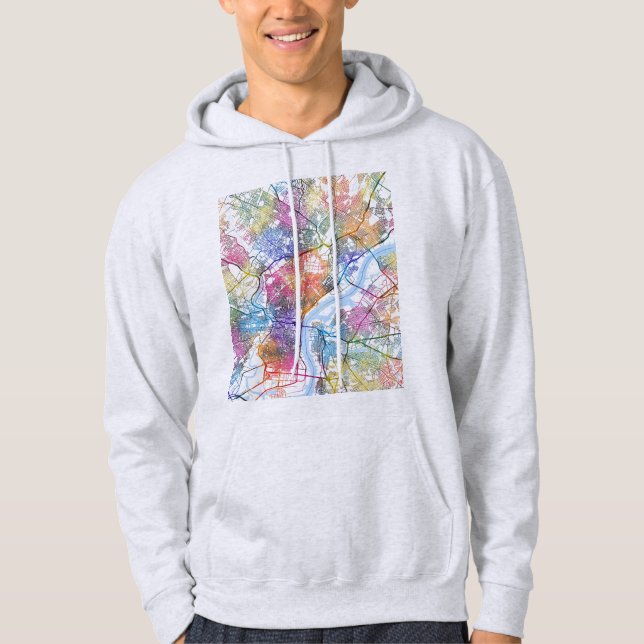 Sudadera Mapa de la ciudad de Filadelfia EE. UU. (Anverso)