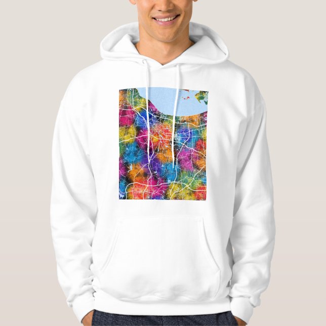 Sudadera Mapa de la ciudad de Huzhou China (Anverso)