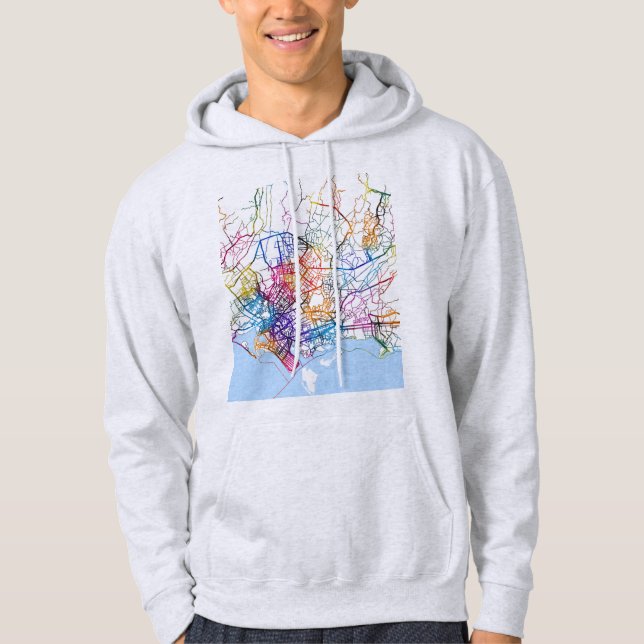 Sudadera Mapa de la ciudad de Karachi Pakistán (Anverso)