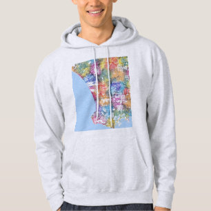 Sudadera Mapa de la ciudad de Los Ángeles California