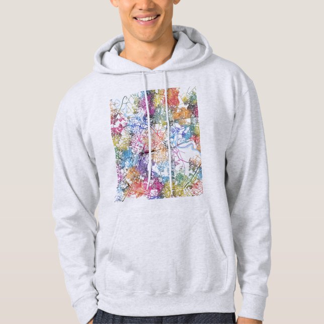 Sudadera Mapa de la ciudad de Lucknow Uttar Pradesh (Anverso)
