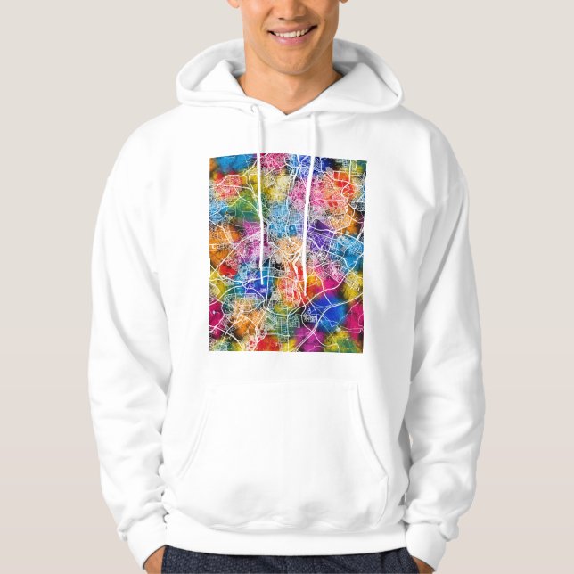 Sudadera Mapa de la ciudad de Madrid España (Anverso)