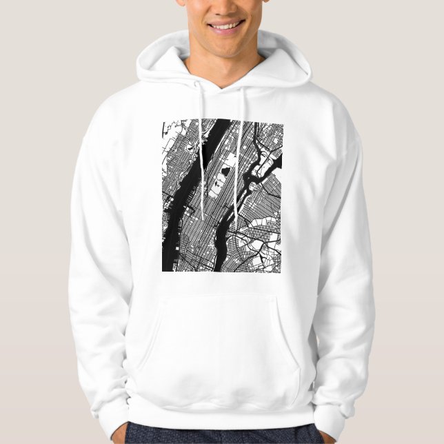 Sudadera Mapa de la ciudad de Manhattan EE. UU. (Anverso)