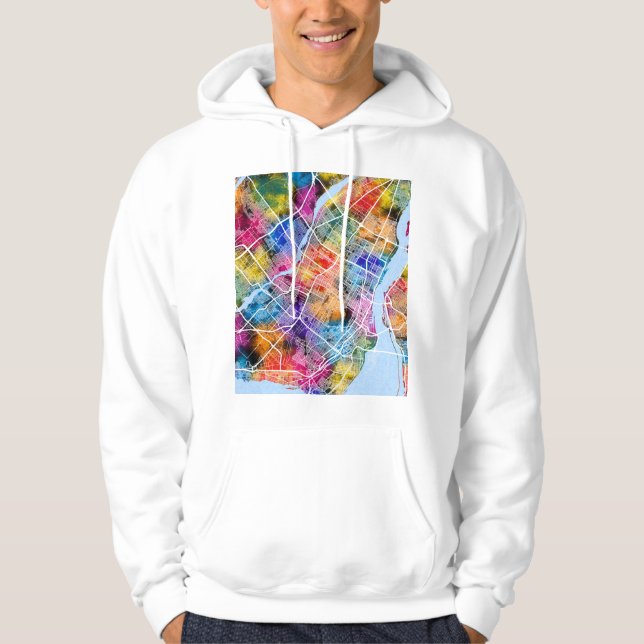 Sudadera Mapa de la ciudad de Montreal Quebec Canadá (Anverso)