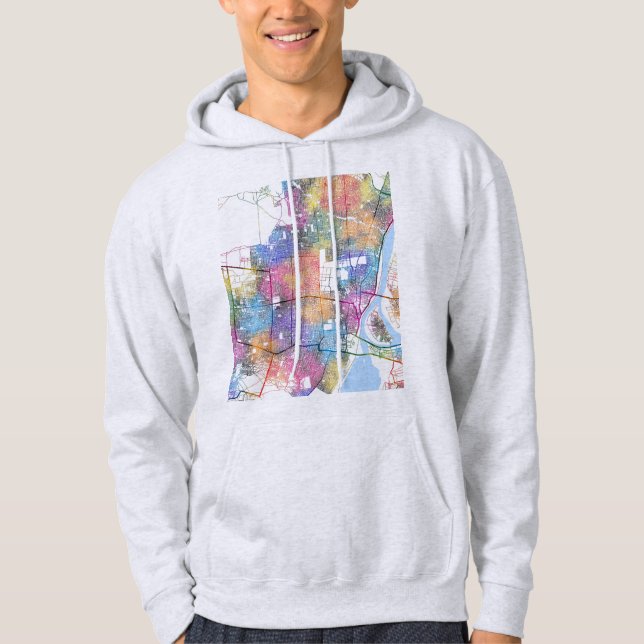 Sudadera Mapa de la ciudad de Omsk Rusia (Anverso)