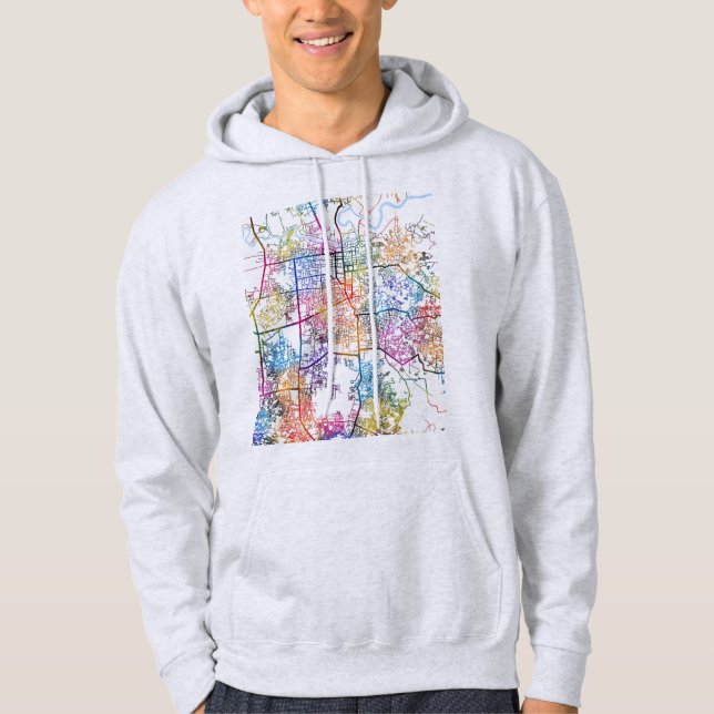 Sudadera Mapa de la ciudad de Pekanbaru Indonesia (Anverso)
