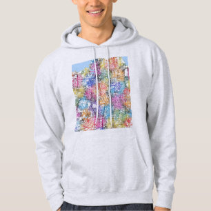 Sudadera Mapa de la ciudad de Surabaya Indonesia
