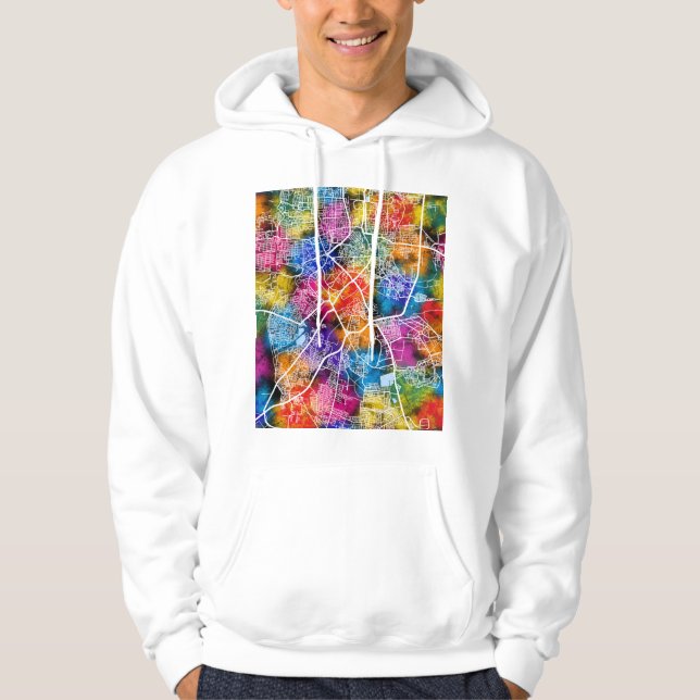 Sudadera Mapa de la ciudad de Tiruchirappalli Tamil Nadu (Anverso)