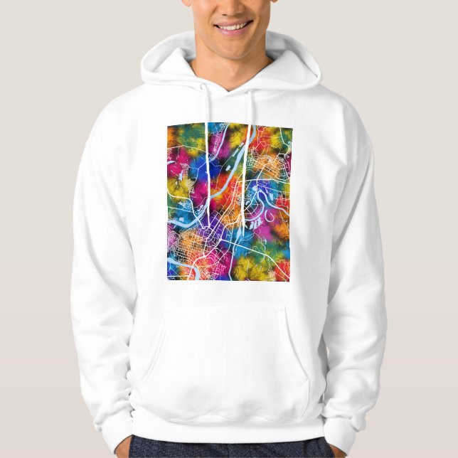 Sudadera Mapa de la ciudad de Ufa Rusia (Anverso)