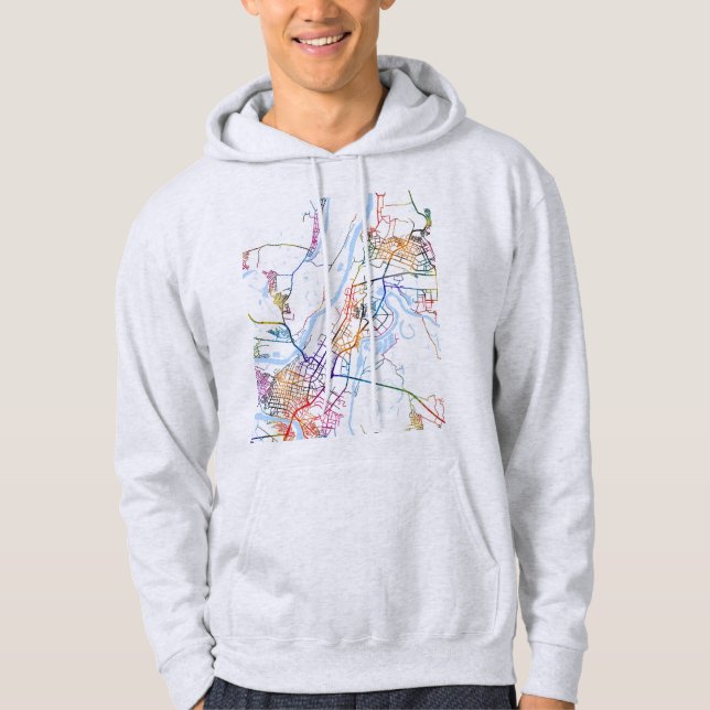 Sudadera Mapa de la ciudad de Ufa Rusia (Anverso)