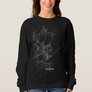 Sudadera mapa de la ciudad de Zhuhai China Recuerdo de viaj