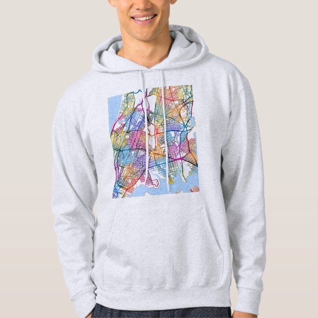 Sudadera Mapa de la ciudad del Bronx EE. UU. (Anverso)