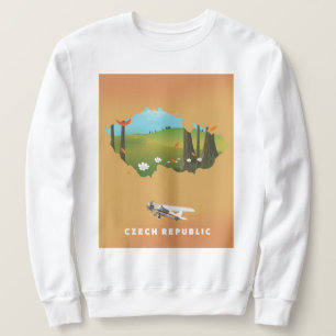 Sudadera Mapa de la república checa poster de impresión ilu