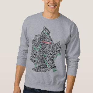 Sudadera Mapa de la tipografía de Brooklyn NYC