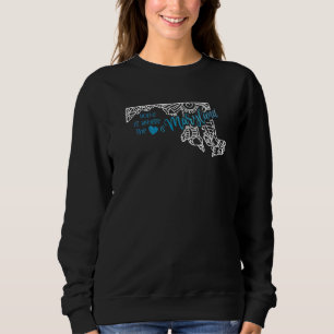Sudadera Mapa de Maryland Estado Hogareño Md Mandala Usa Am