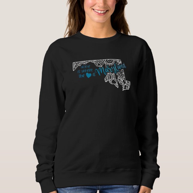 Sudadera Mapa de Maryland Estado Hogareño Md Mandala Usa Am (Anverso)