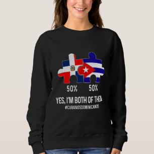 Sudadera Mapa de media bandera dominicana cubana combinada