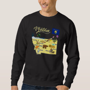 Sudadera Mapa de Montana Atracciones Turísticas Ciudades Pr