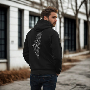 Sudadera Mapa de nube de palabras Gaza libre Palestina