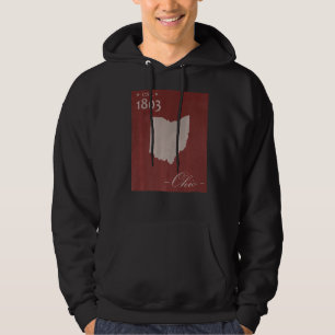 Sudadera Mapa de Ohio OH Grunge Vintage Gráfico Estatal Muj