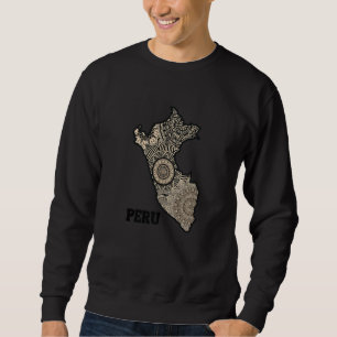 Sudadera Mapa de Perú Mandala Vintage Peruano América del S